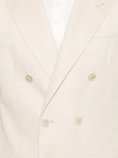 Eleventy Double-breasted Blazer In Neutral