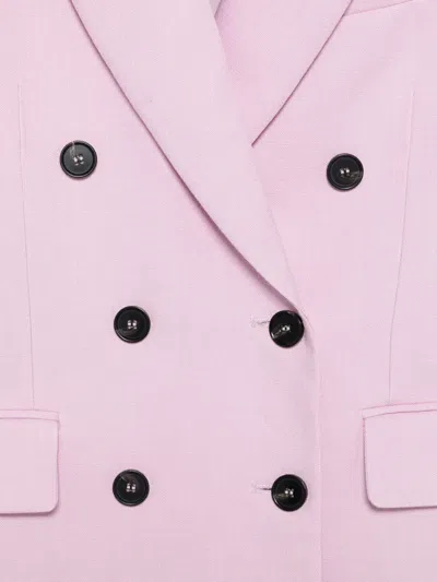 Msgm Double-breasted Notched Lapel Jacket In Pink