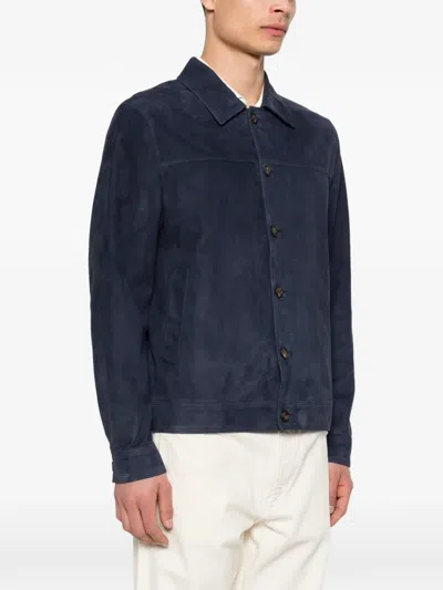 Eleventy Buttoned Jacket In Blue