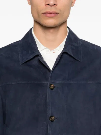 Eleventy Buttoned Jacket In Blue