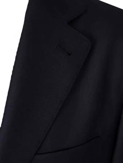 Canali Kei Navy Blue Modern-fit Jacket In Pure Impeccabile Wool