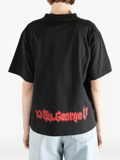 Balenciaga Medium Fit Graphic Crew Neck T Shirt In Black