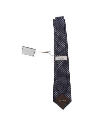 Canali Geometric-pattern Tie In Blue