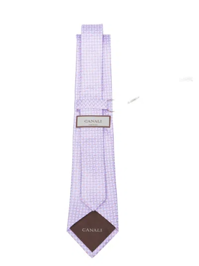 Canali Patterned Tie In Purple