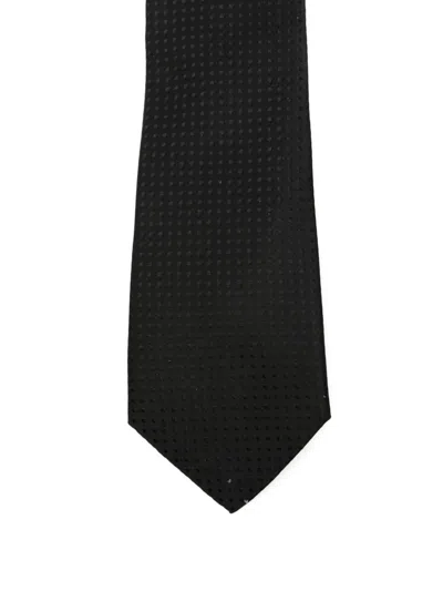Canali Textured Tie In Black