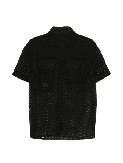 Andersson Bell Open-knit Shirt In Black