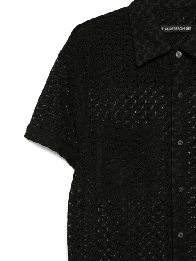 Andersson Bell Open-knit Shirt In Black