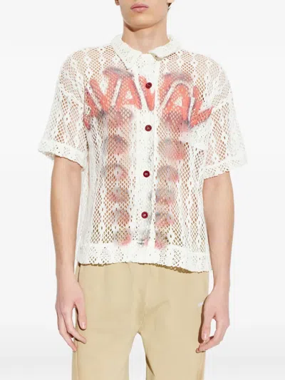 Avavav Mesh Button Shirt In White