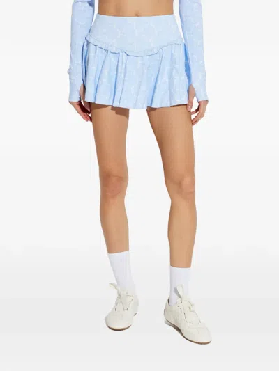 Loveshackfancy Vanina Ruffled Training Skort In Blue