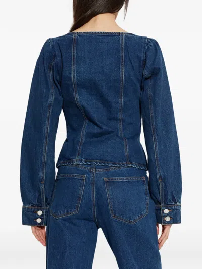 Gestuz Button Denim Jacket In Blue