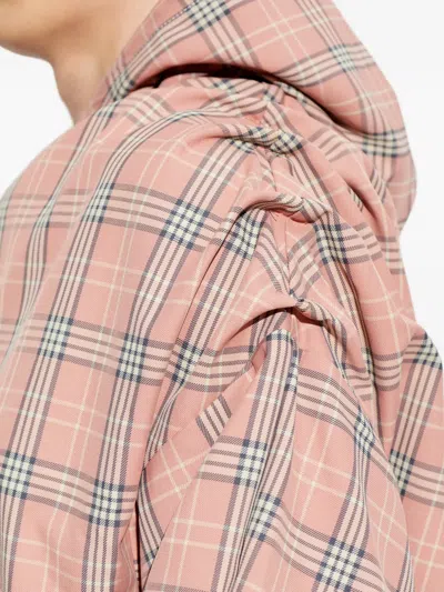 Pdf Hooded Check Jacket In Brown