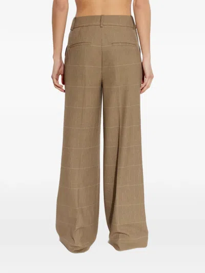 Gestuz Evaldi Check Pattern Trousers In Brown