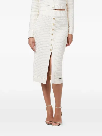 Toccin Tani Knit Pencil Skirt In Neutral