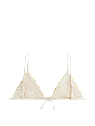 Kith Striped Triangle Bikini Top In White