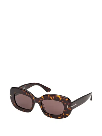 Tom Ford Islay 50mm Small Rectangular Sunglasses In Brown