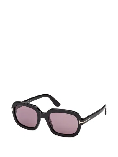 Tom Ford Lana 53mm Rectangular Sunglasses In Black