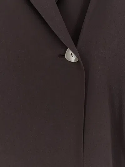 Alysi Single-button Lapel Blazer In Brown