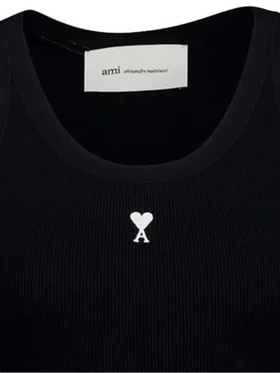 Ami Alexandre Mattiussi Ami Paris Women Ami De Couer Cotton Tank Top In Black