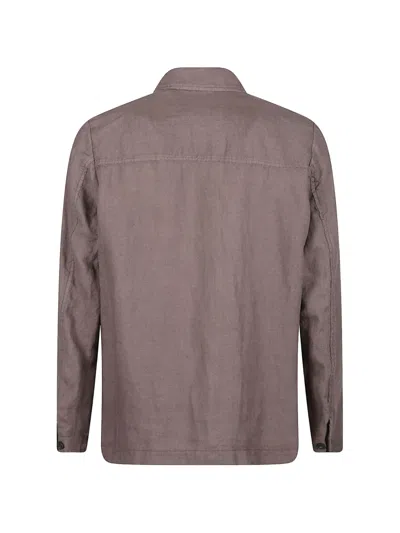 Altea Patch-pocket Overshirt In Brown