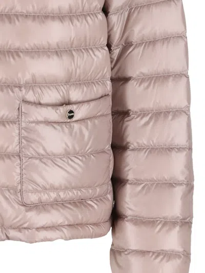 Herno High Collar Quilted Coat Side Pockets In Pink