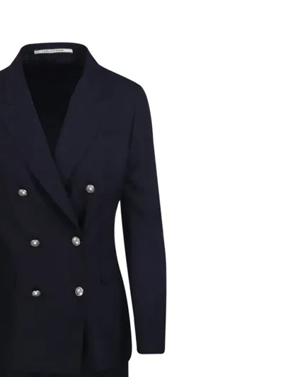 Tagliatore Double-breasted Suit In Blue