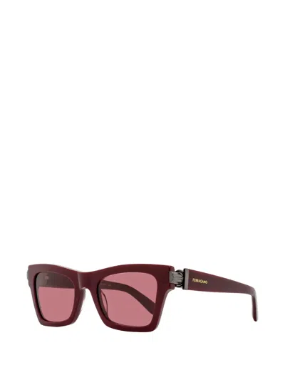 Ferragamo Eyewear Rectangular-frame Sunglasses In Red