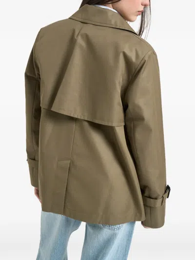 Weekend Max Mara Button Double-breasted Coat In Green