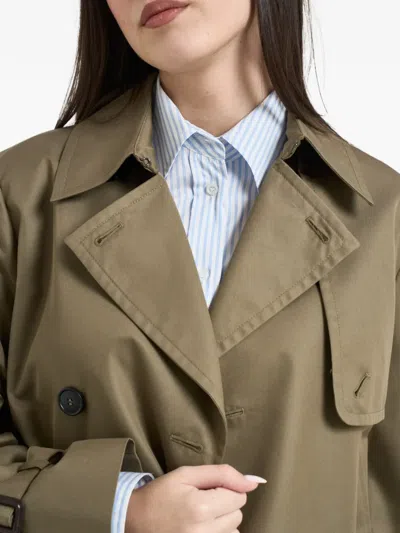 Weekend Max Mara Button Double-breasted Coat In Green