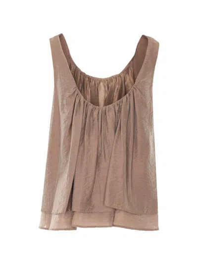 Ele Draped-detail Top In Neutral