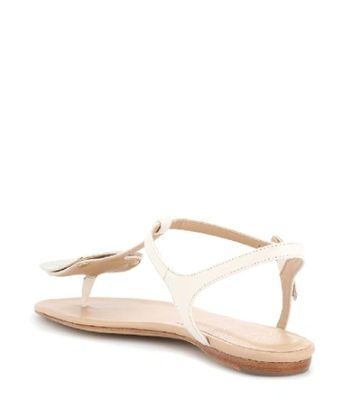 Shop Roger Vivier Chips Embellished Leather Sandals In Beige