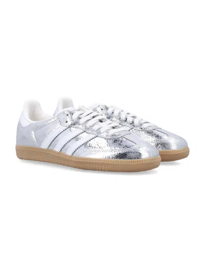 Adidas Originals Metallic Silver Samba Sneakers In Multi