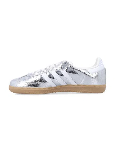 Adidas Originals Metallic Silver Samba Sneakers In Multi