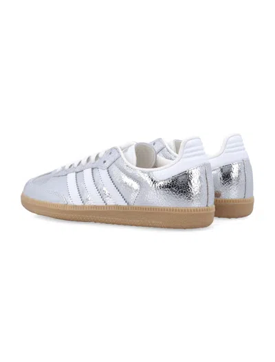 Adidas Originals Metallic Silver Samba Sneakers In Multi