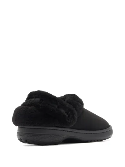 Crocs Classic Unfurgettable Clog Faux-fur Slippers In Black