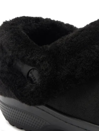 Crocs Classic Unfurgettable Clog Faux-fur Slippers In Black
