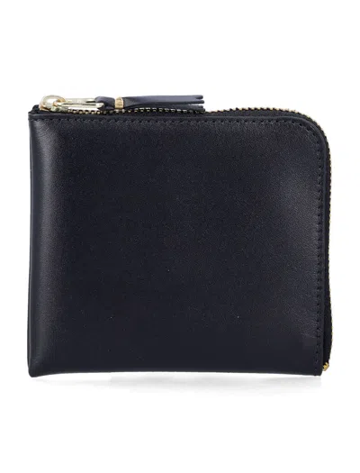 Comme Des Garçons Wallet Leather Zip Wallet In Black