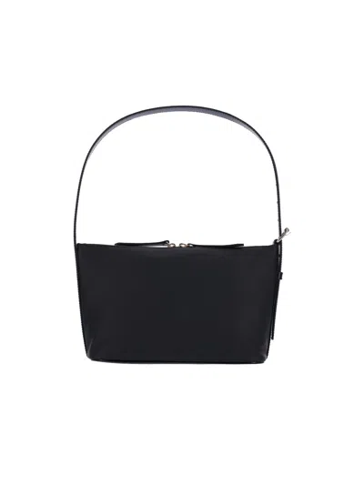 Apc Rectangular Black Leather Shoulder Bag In Black