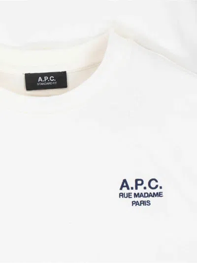 Apc Logo T-shirt In Neutral