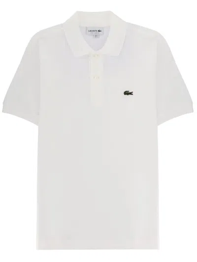Lacoste Short Sleeve Pima Jersey Interlock Regular Fit Polo Shirt In White