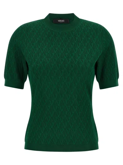 Versace V-pattern T-shirt In Green