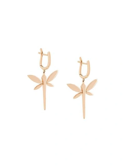 Shop Anapsara Dragonfly Drop Earrings In Metallic