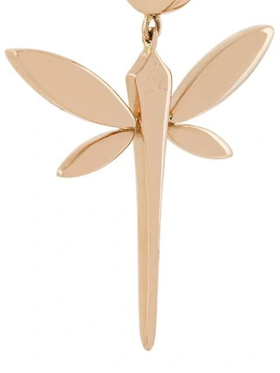 Shop Anapsara Dragonfly Drop Earrings In Metallic