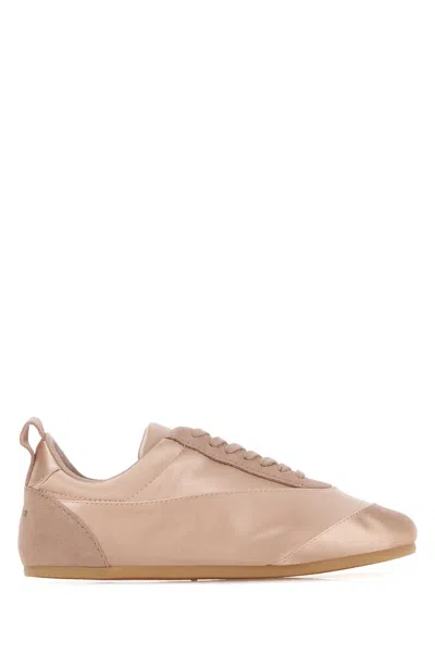 Jil Sander Etage Satin And Suede Low-top Sneakers In Neutral
