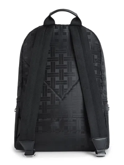 Kenzo Woven-pattern Zipped Backpack In Black