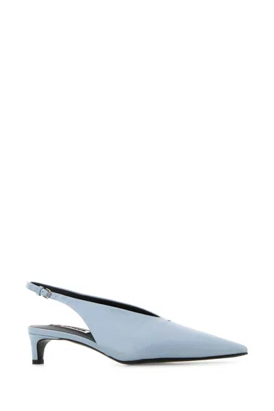 Jil Sander Light Blue Leather Pumps In Multi