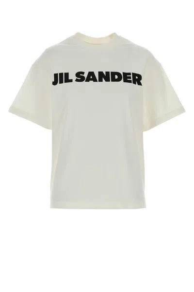 Jil Sander Crewneck Short Sleeves Classic Print T-shirt Clothing In White
