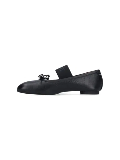 Mm6 Maison Margiela Mm6 By Maison Margiela Ballerina Anatomic Leather Flats In Black