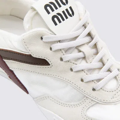 Miu Miu Women Two-tone Tech Fabric And Suede Gymnasium Sneakers In Multi