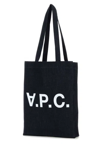 A.p.c. Denim Laure Shopping Bag In Blue