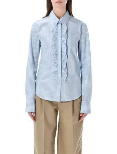 Ami Alexandre Mattiussi Ami Paris Ami Paris Ruffled Cotton Poplin Shirt In Gray